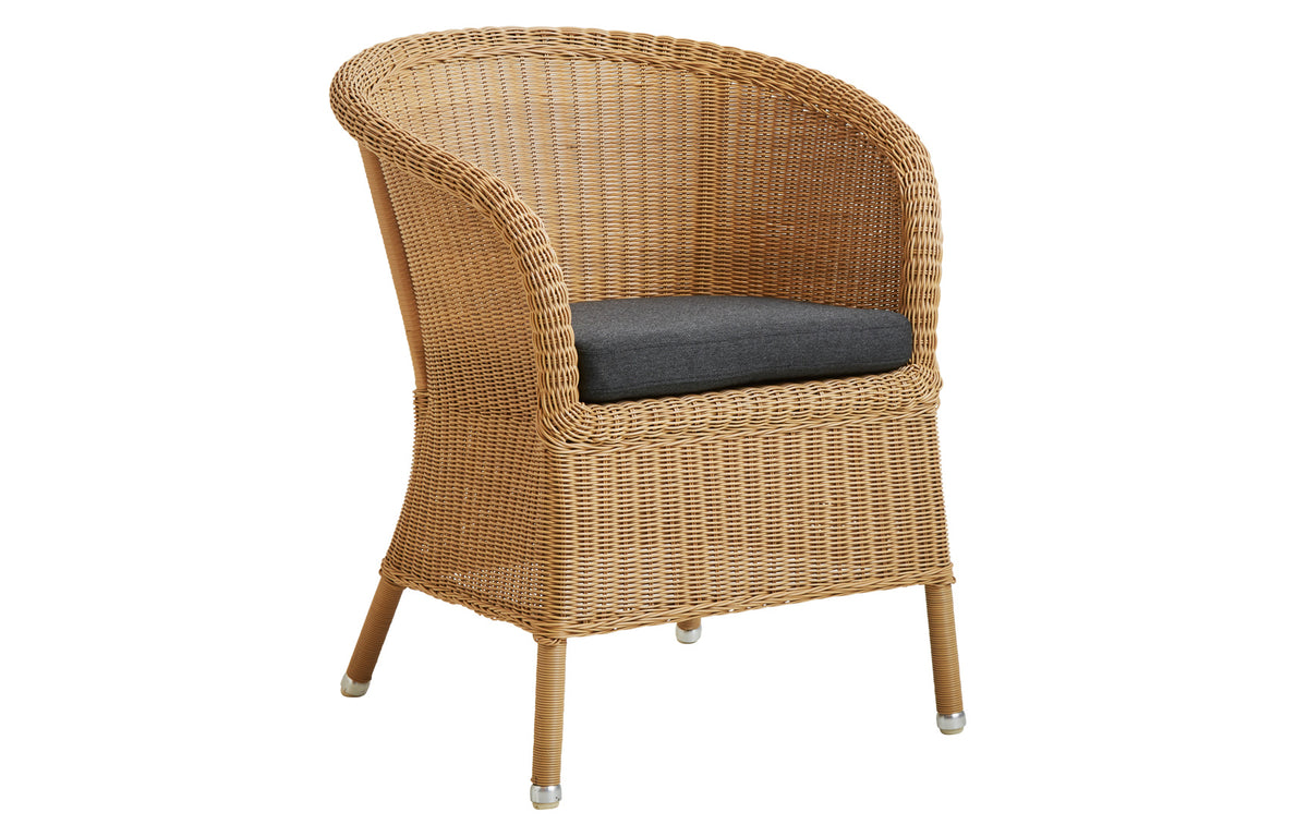 Derby Arm Chair by Cane-Line - Natural Weave, Black Natte Seat/No Back.