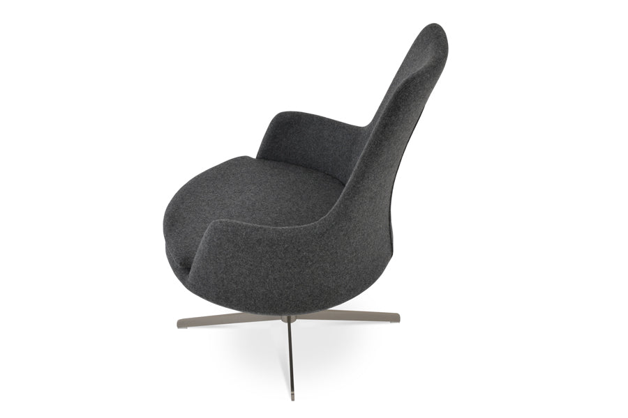 Dervish 4 Star Lounge Arm Chair by SohoConcept, showing back view of dervish 4 star lounge arm chair.