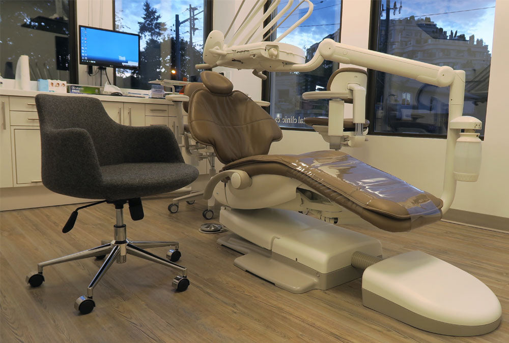 Dervish Office Armchair by SohoConcept, showing angle view of arm office chair in live shot.