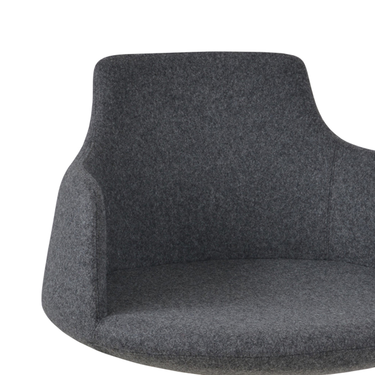 Dervish Pyramid Swivel Dining Chair by SohoConcept, showing closeup view of pyramid swivel dining chair.