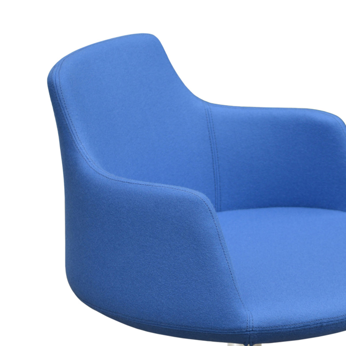 Dervish Round Swivel Chair by SohoConcept, showing closeup view of round swivel chair.