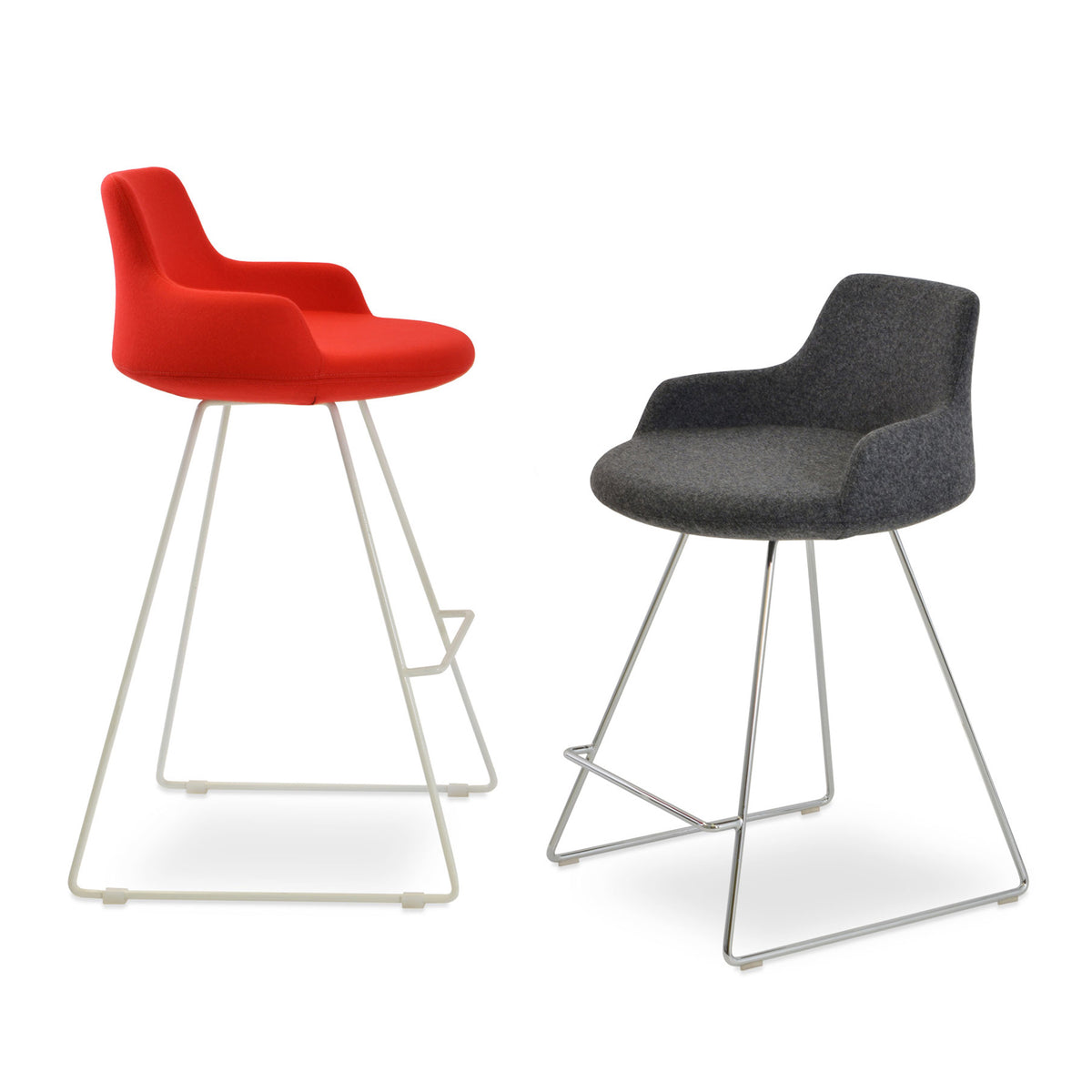 Dervish Wire Counter Stool by SohoConcept, showing angle view of counter/bar stools.