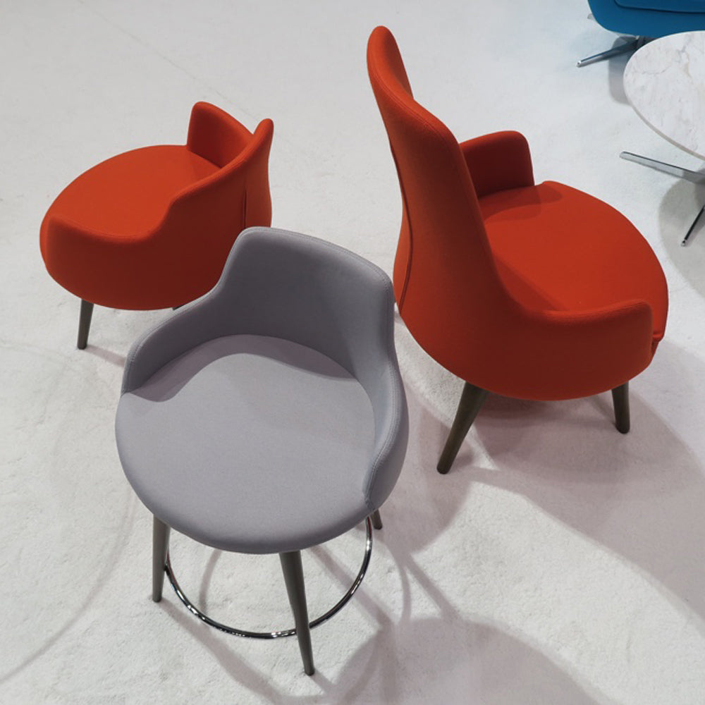Dervish Wood Lounge Arm Chair by Sohoconcept, showing top view of dervish wood lounge arm chair in live shot.