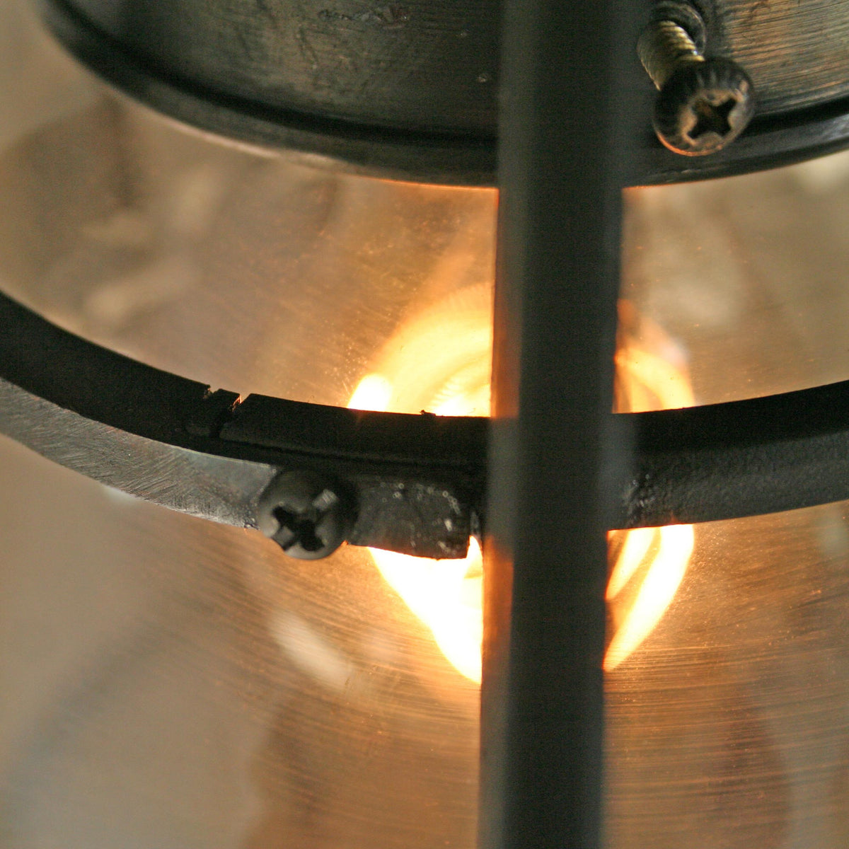 James De Wulf Ball Pendant by De Wulf, shown in forge blackened steel.