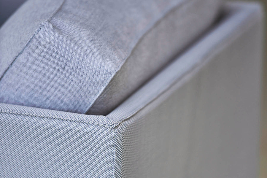 Diamond Outdoor Lounge Chair by Cane-Line, showing closeup view of diamond outdoor lounge chair in live shot.