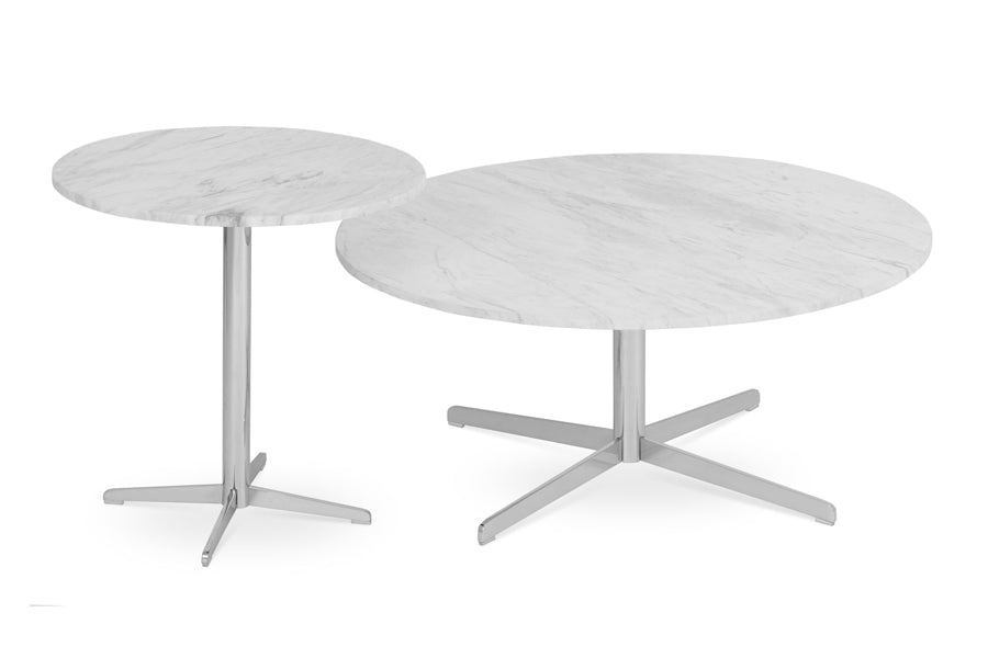 Diana Coffee Table by SohoConcept, showing diana coffee table & end tables in marble top.