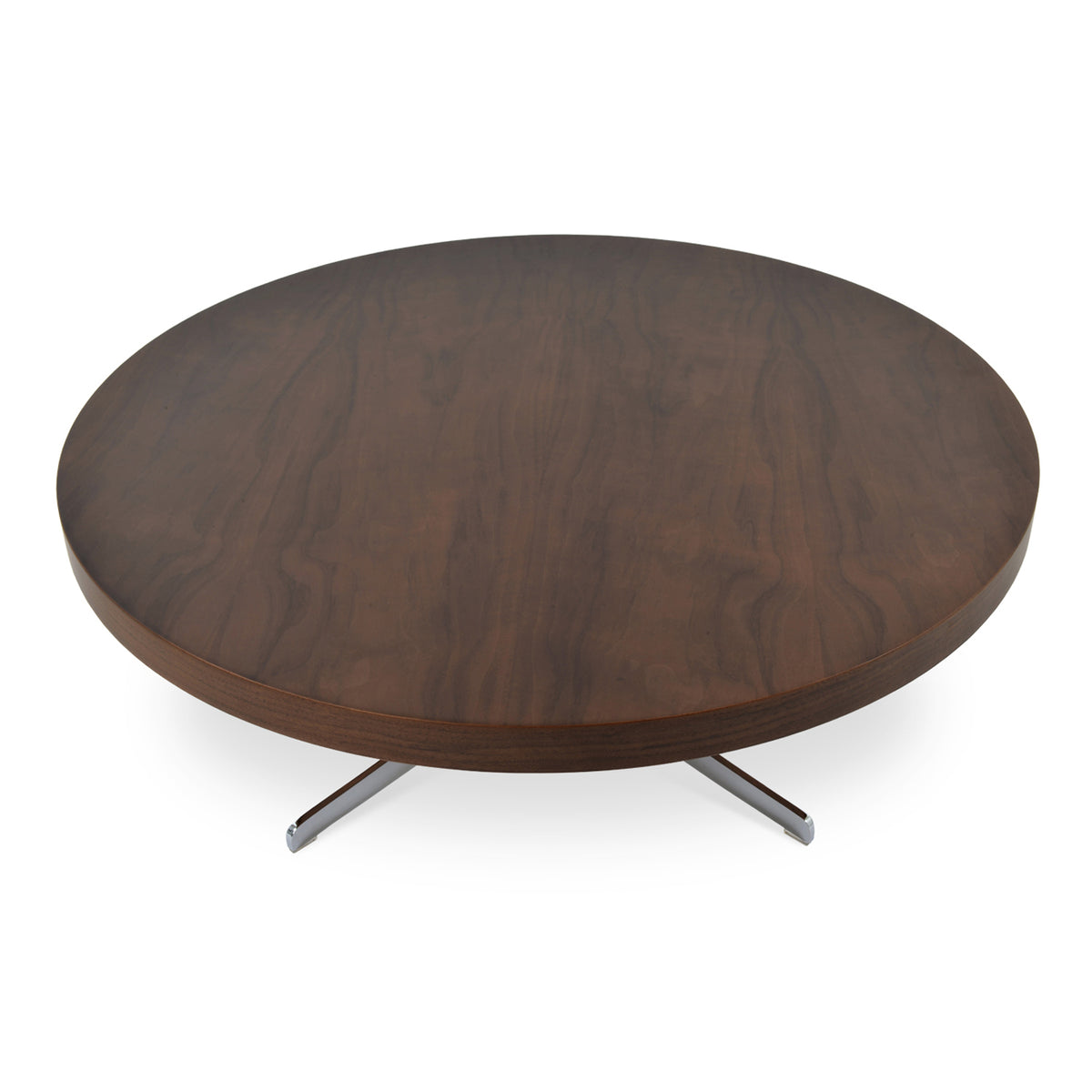 Diana Coffee Table by SohoConcept, showing top view of the diana coffee table in walnut top.