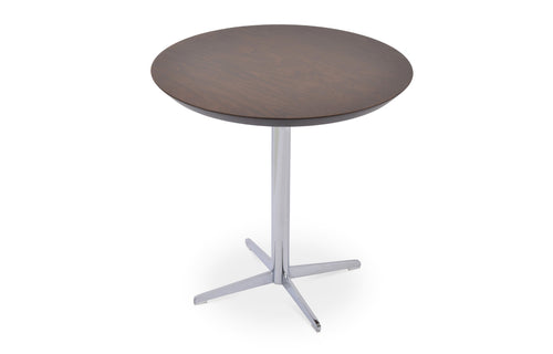 Diana End Table by SohoConcept - Chrome Plated Steel, Walnut Wood Veneer.