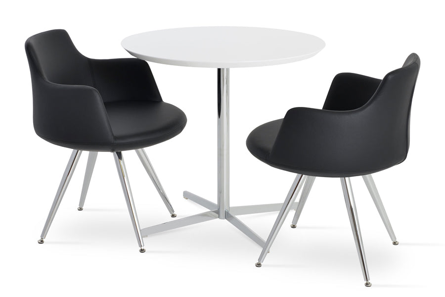 Diana Dining Table by SohoConcept, showing diana dining table with chairs.