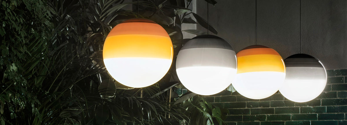 Dipping 24V Pendant Light by Marset, showing dipping 24v pendant lights in live shot.