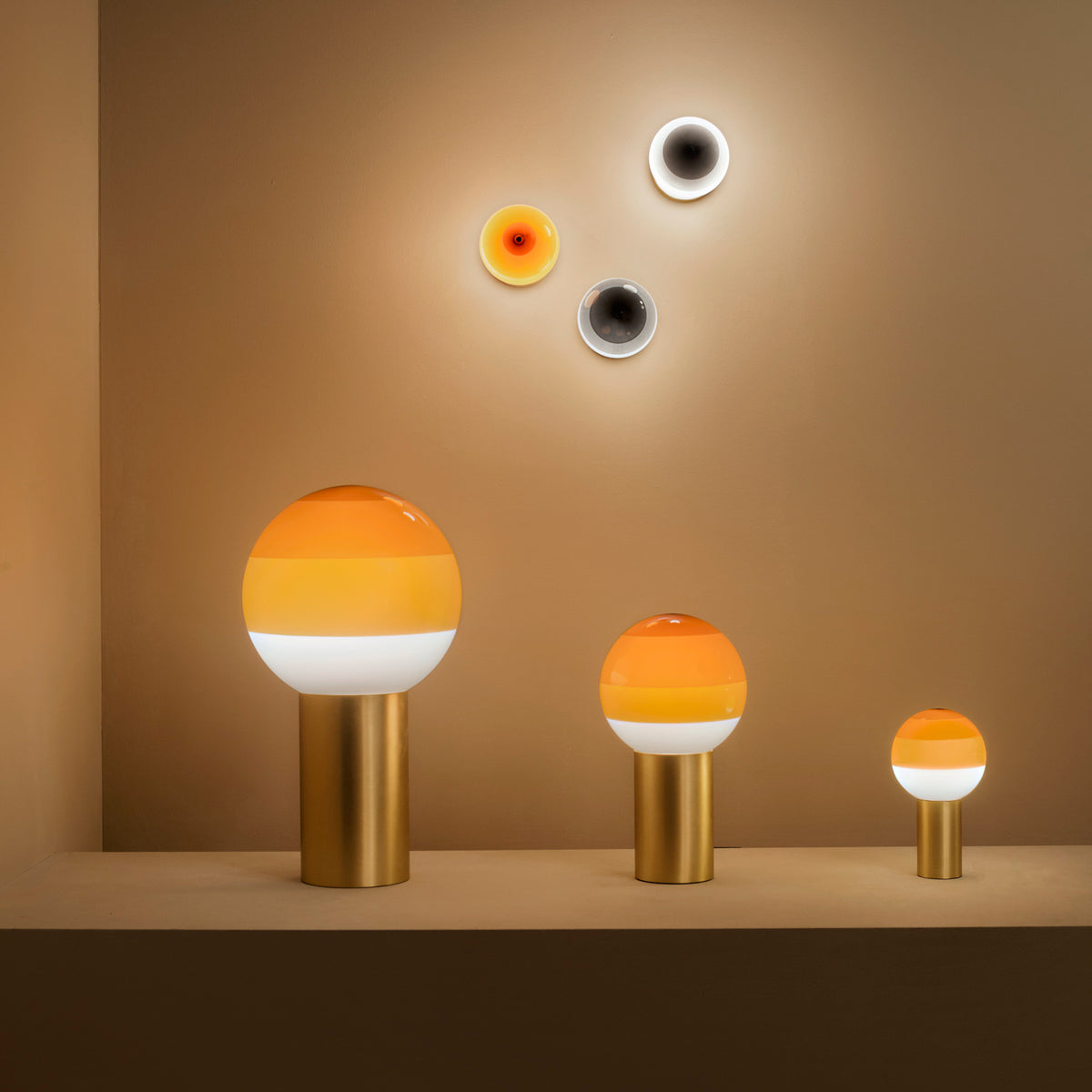 Dipping Table Lamp by Marset, showing dipping table lamps in live shot.