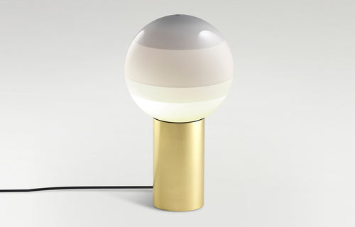 Dipping Table Lamp by Marset - White Shade+Brushed Brass Base.