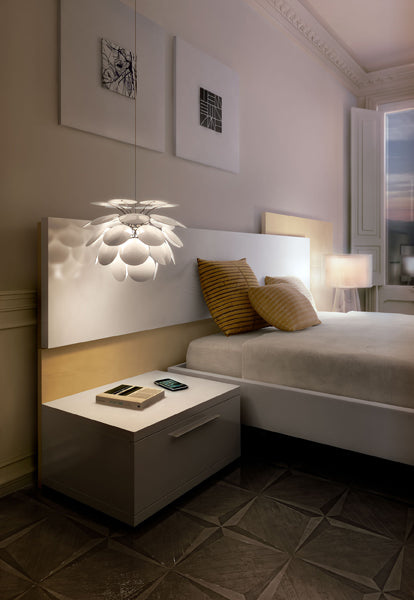 Discoco Pendant Lamp by Marset, showing discoco pendant lamp in live shot.