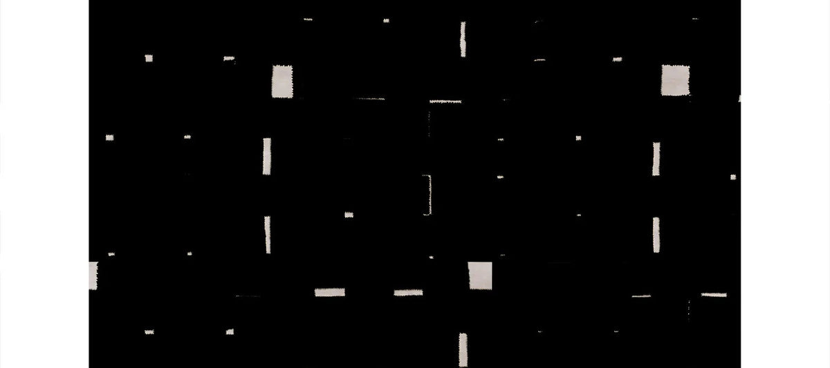 Dizzasco DO150 Rug by Second Studio, showing closeup view of dizzasco do150 rug by second studio in black & white.
