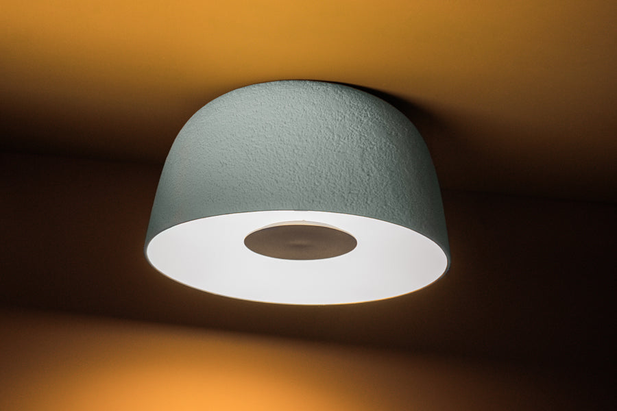 Djembe 42 Ceiling Lamp by Marset, showing djembe 42 ceiling lamp in live shot.