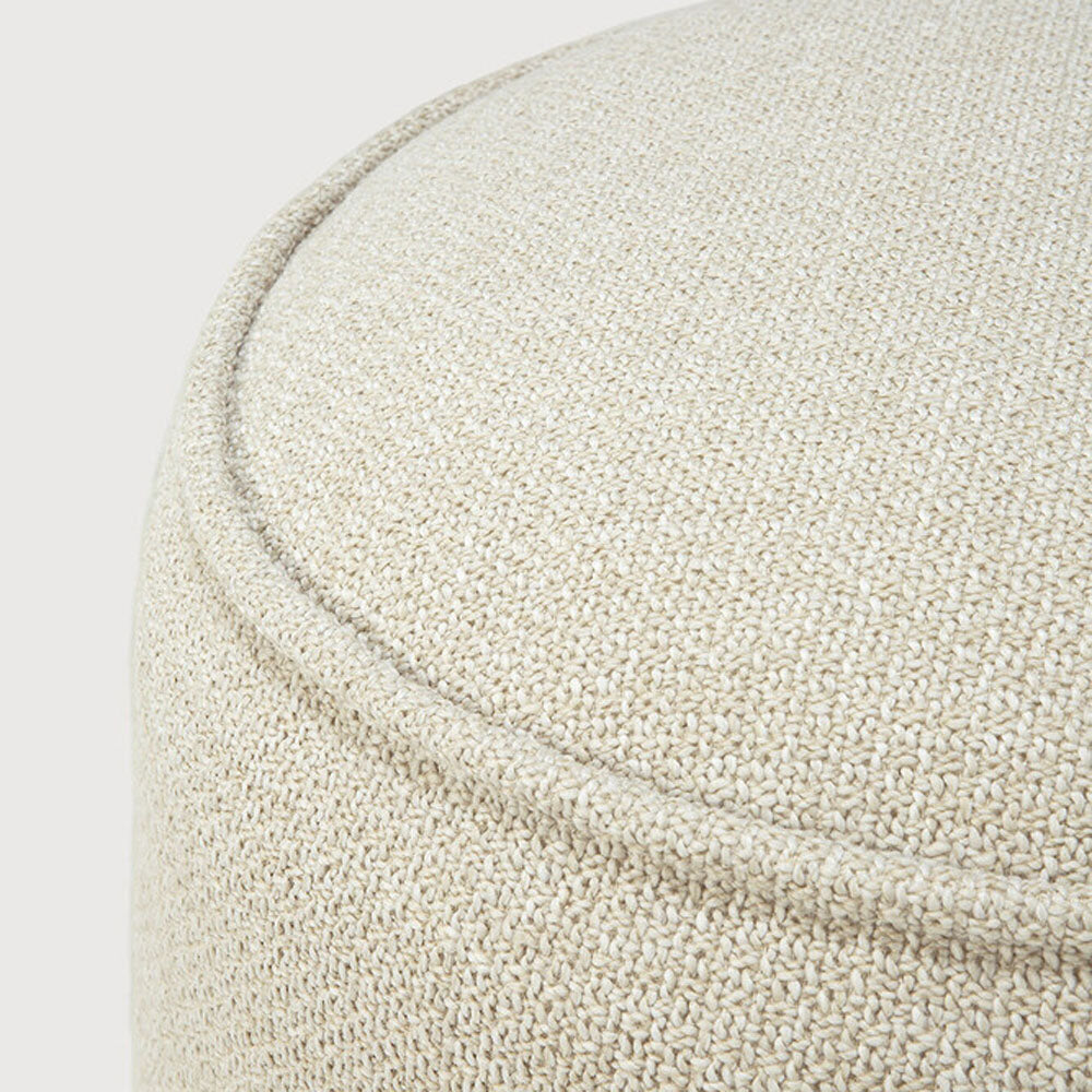 Donut Outdoor Pouf by Ethnicraft, showing closeup view of donut outdoor pouf.