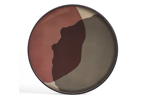 Dots Glass Round Tray by Ethnicraft, showing top view of pinot combined glass round tray.