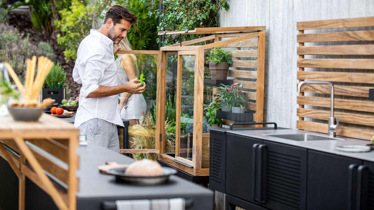Drop Outdoor Greenhouse by Cane-Line, showing drop outdoor greenhouse in live shot.
