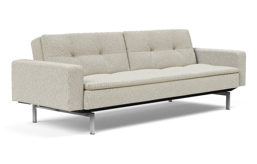 Dublexo Stainless Steel Sofa Bed with Arms by Innovation - 527 Mixed Dance Natural (stocked).