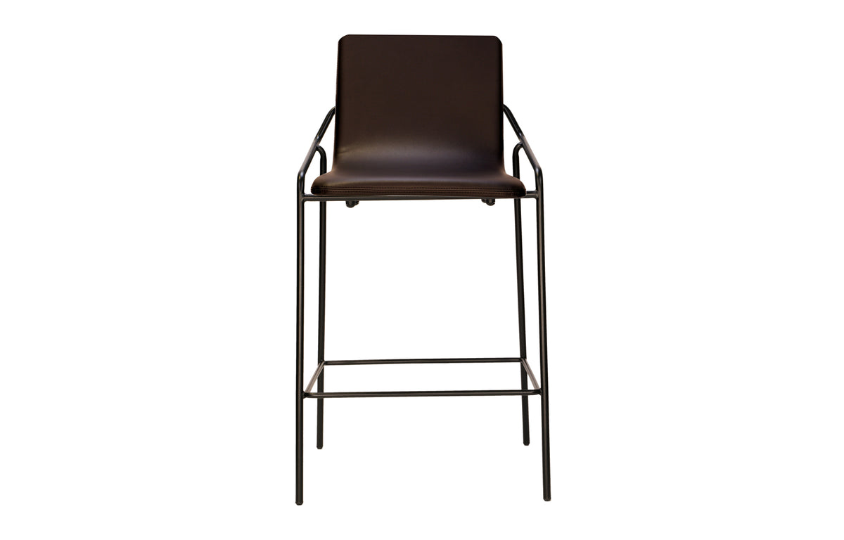 Dupont Stools by B&T - Black Bugatti Eco-Leather + Black RAL Steel Frame.