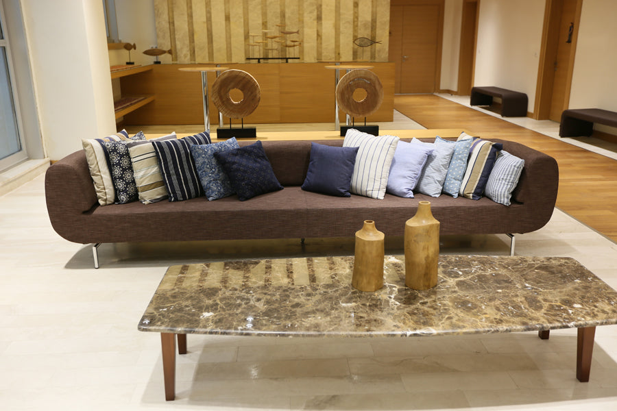 Durgu Metal Sofa by B&T, showing durga metal sofa in live shot.