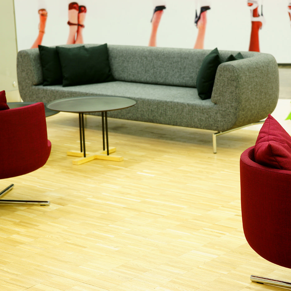 Durgu Metal Sofa by B&T, showing durga metal sofa in live shot.