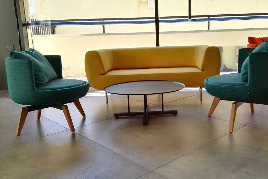 Durgu Metal Sofa by B&T, showing durga metal sofa in live shot.