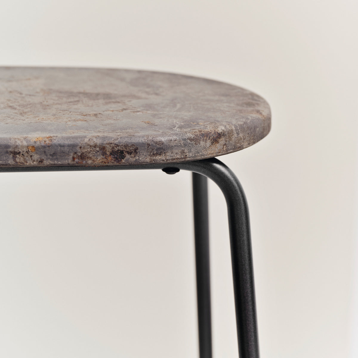 Earth Stool by Mater, showing closeup view of earth stool in live shot.
