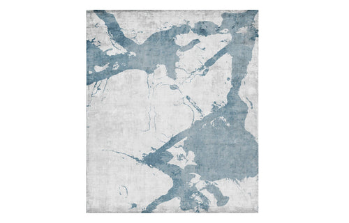 Eastern Side of Arenzano EA1700 Rug by Second Studio - Bright Grey and Denim Blue.