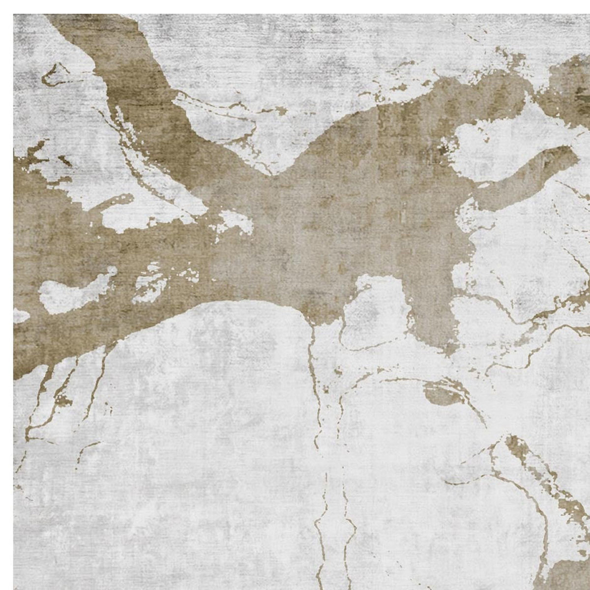 Eastern Side of Arenzano EA1701 Rug by Second Studio, showing closeup view of eastern side of arenzano ea1701 rug by second studio in bright grey and soft brown.