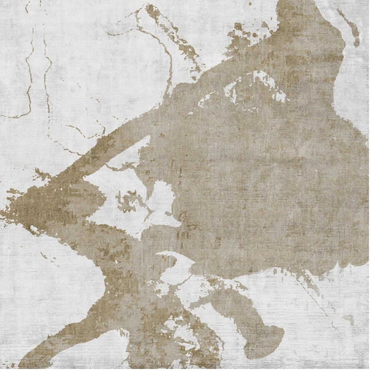 Eastern Side of Arenzano EA1701 Rug by Second Studio, showing closeup view of eastern side of arenzano ea1701 rug by second studio in bright grey and soft brown.