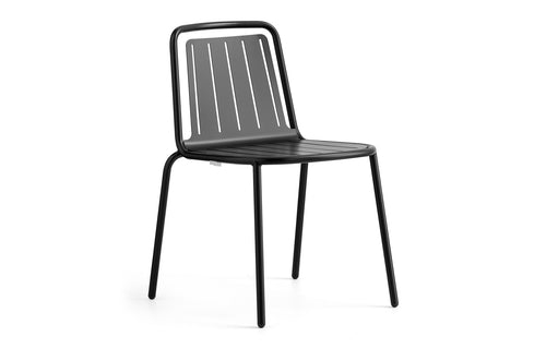 Easy Outdoor Armless Chair by Connubia - Black Metal Frame/Seat.
