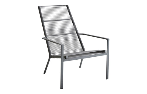 Edge Highback Stackable Lounge Chair by Cane-Line - Anthracite Fibre Rope.