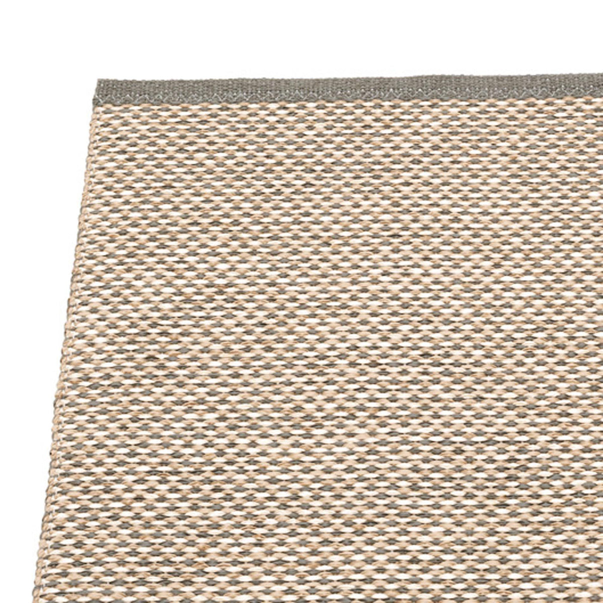 Effi Charcoal Runner Rug by Pappelina, showing closeup view of effi charcoal runner rug.