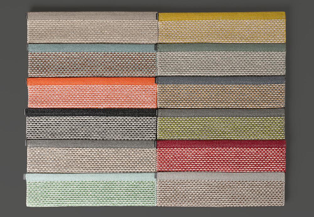 Effi Orange Runner Rug by Pappelina, showing effi runner rug in multiple colors.
