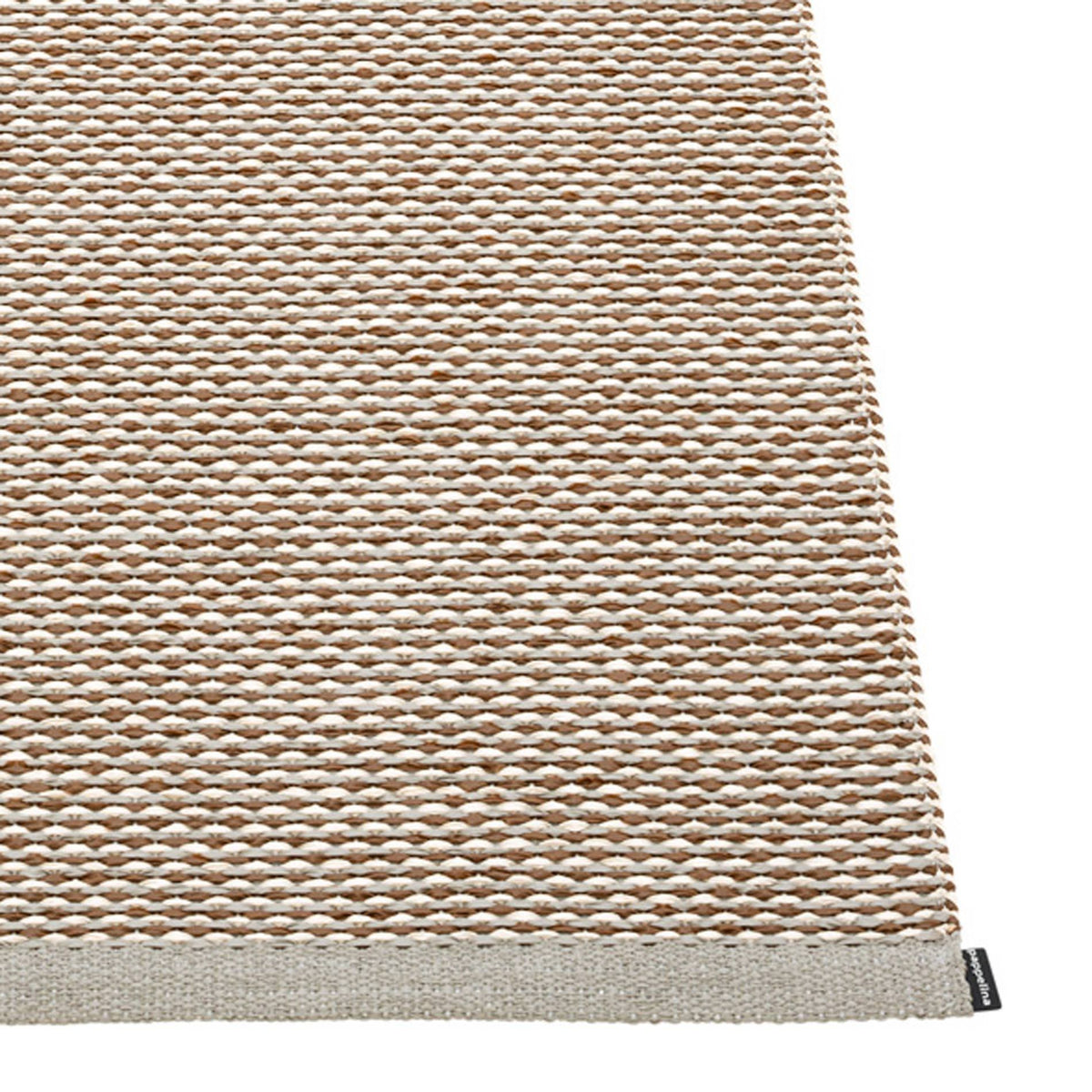 Effi Warm Grey Runner Rug by Pappelina, showing closeup view of effi warm grey runner rug.