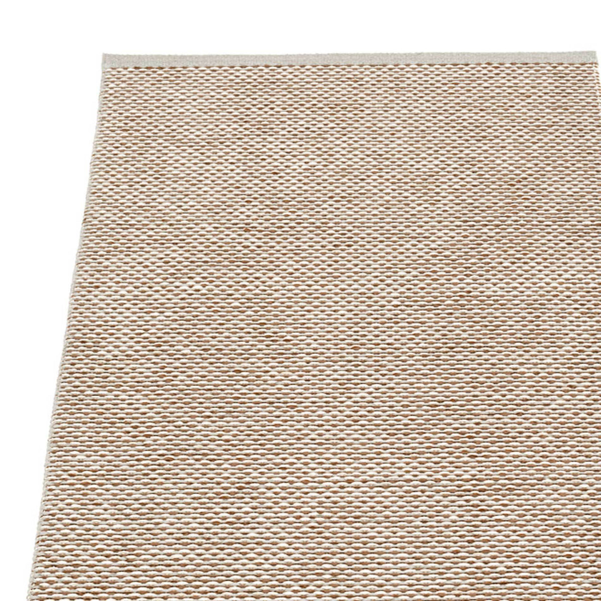 Effi Warm Grey Runner Rug by Pappelina, showing closeup view of effi warm grey runner rug.