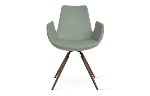 Eiffel Arm Carrot Swivel Chair by SohoConcept - Steel/Walnut Veneer Steel Tube, Mint PPM-S.