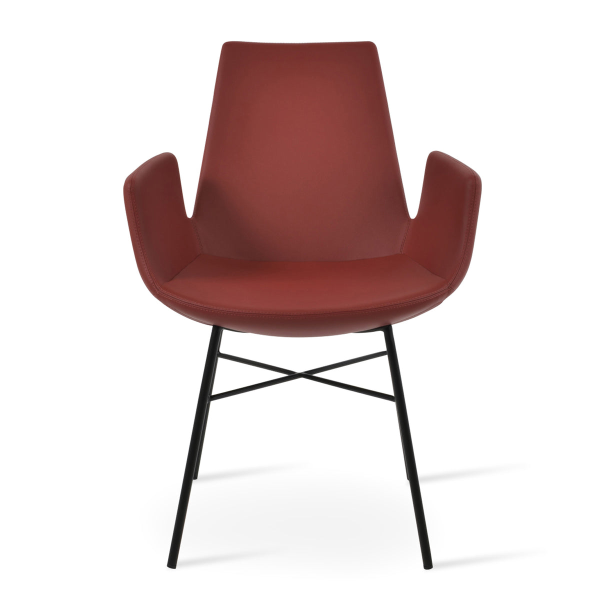 Eiffel Arm Cross Chair by SohoConcept, showing front view of arm cross chair.