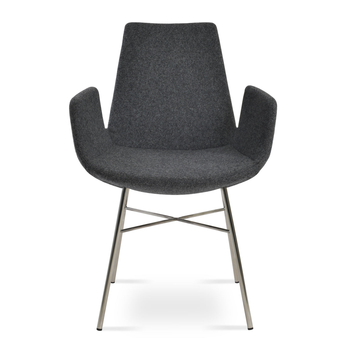 Eiffel Arm Cross Chair by SohoConcept, showing front view of arm cross chair.