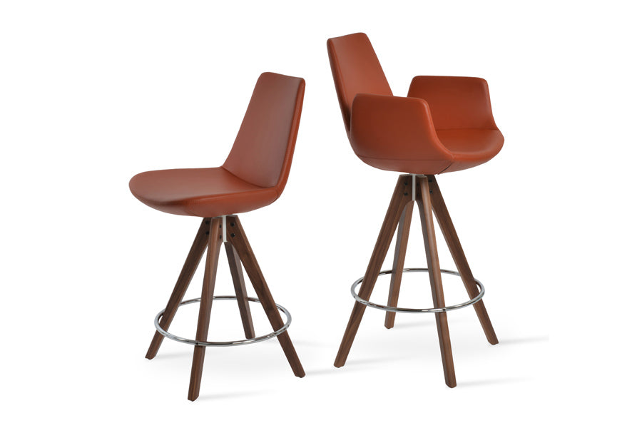 Eiffel Arm Pyramid Swivel Bar Stool by SohoConcept, showing of eiffel arm pyramid swivel bar stool in brick ppm-s.