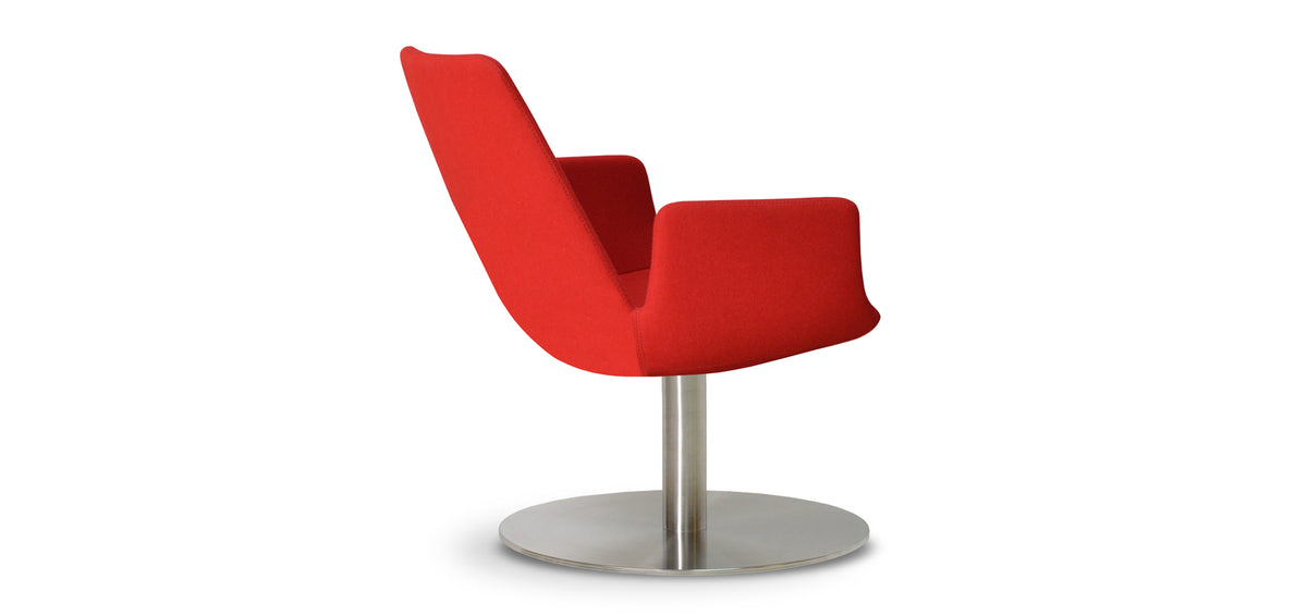 Eiffel Arm Round Swivel Chair by SohoConcept, showing back angle view of arm round swivel chair.