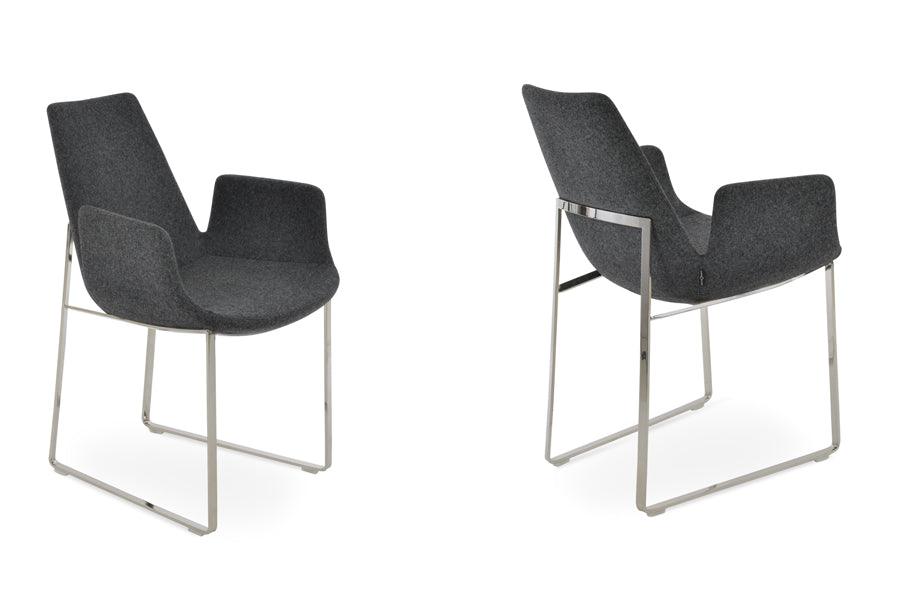 Eiffel Arm Sled Chair by SohoConcept, showing two arm sled chairs together.