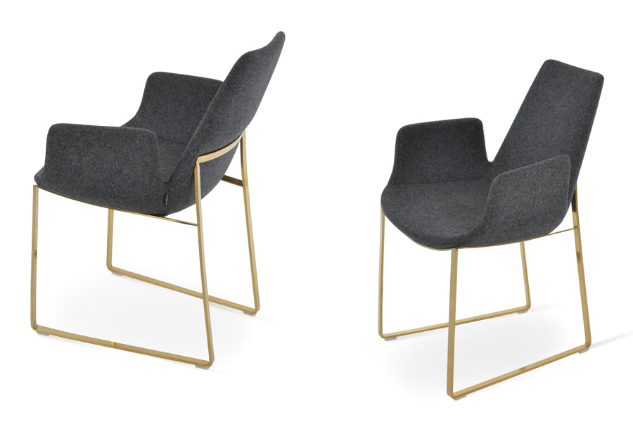 Eiffel Arm Sled Chair by SohoConcept, showing two arm sled chairs together.