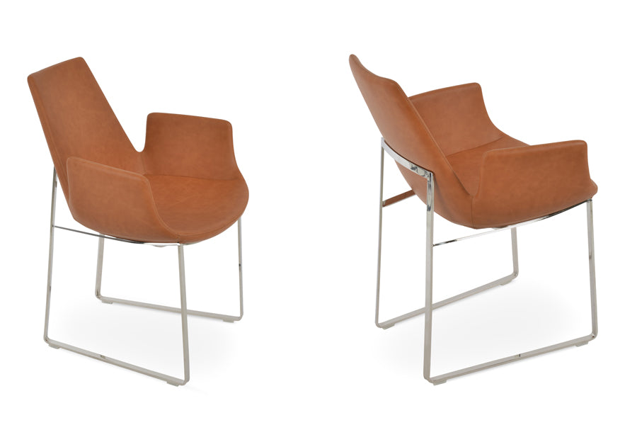 Eiffel Arm Sled Chair by SohoConcept, showing two arm sled chairs together.