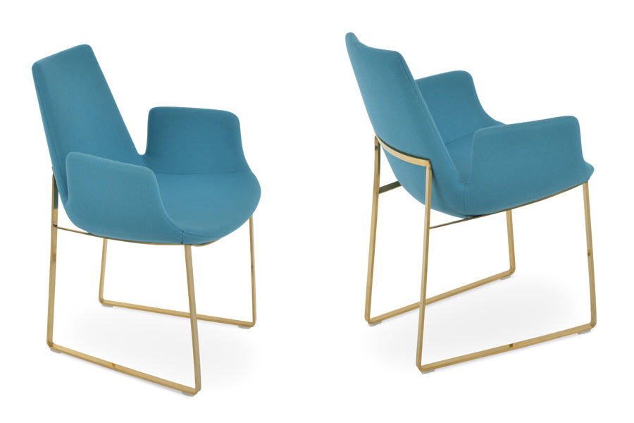 Eiffel Arm Sled Chair by SohoConcept, showing two arm sled chairs together.