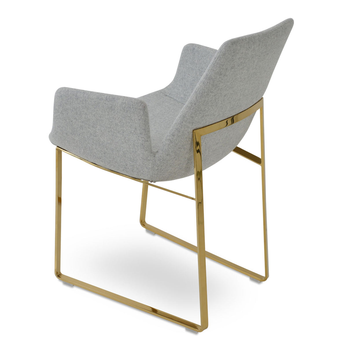 Eiffel Arm Sled Chair by SohoConcept, showing back angle view of arm sled chair.