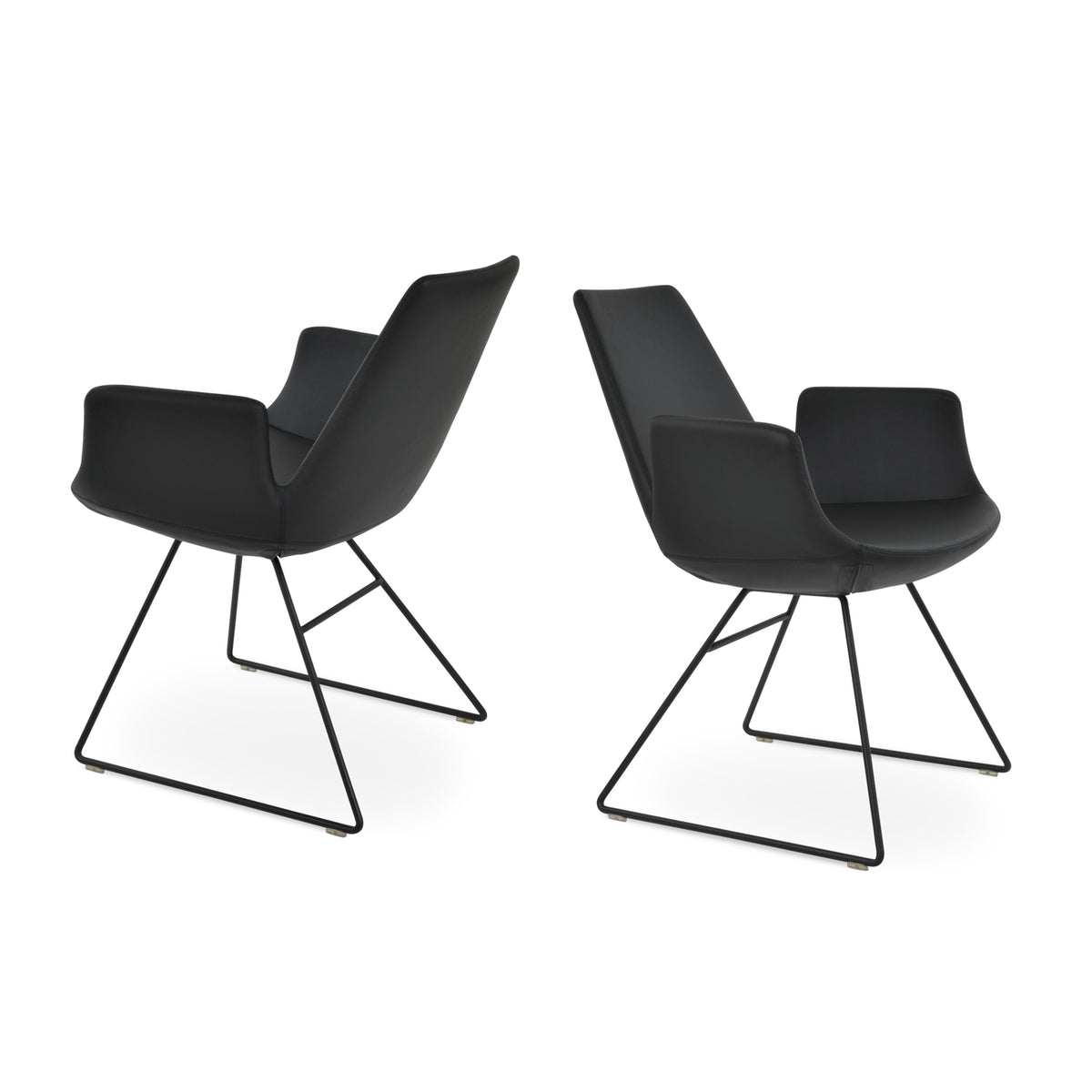 Eiffel Arm Wire Chair by SohoConcept, showing two arm wire chairs together.