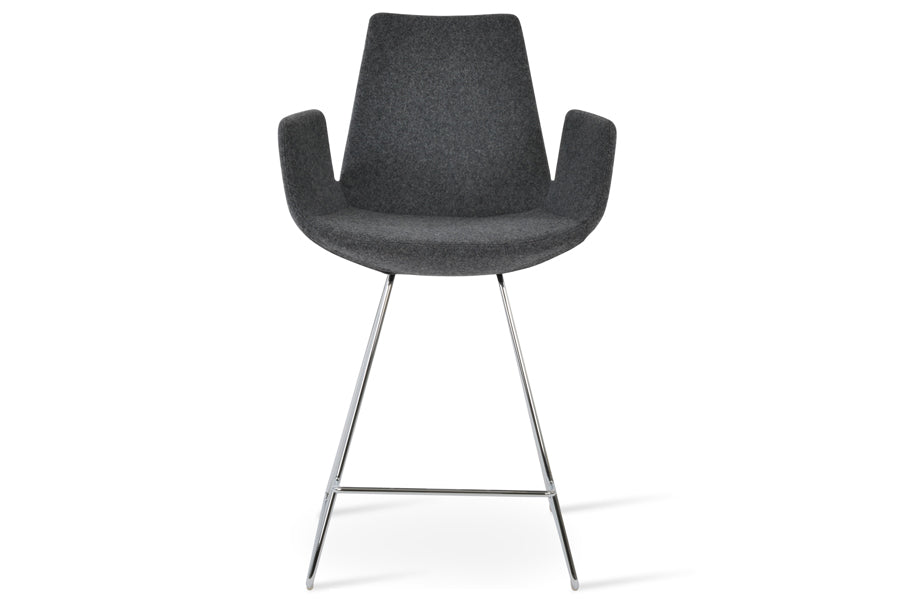 Eiffel Arm Wire Counter Stool by SohoConcept, showing front view of arm wire counter stool.