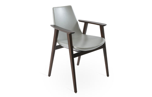 Eiffel Arm Guest Chair by SohoConcept - Original American Walnut, Silver PPM.